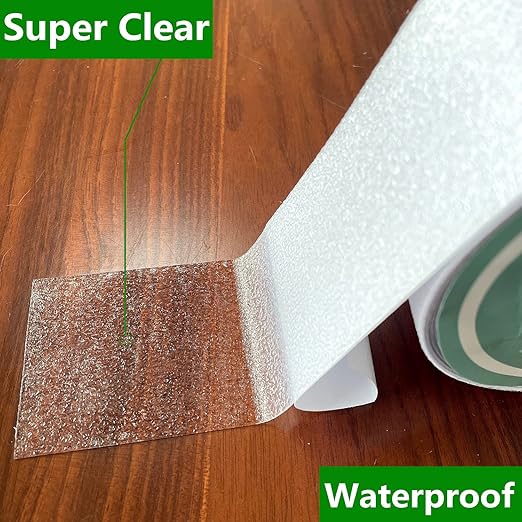 COSIMIXO 2" x 33Ft Clear Anti Slip Tape Waterprooft, Non-Slip Stair Treads Tape Traction, Boats, Stairs, Transparent, Soft, Comfortable for Bare feet