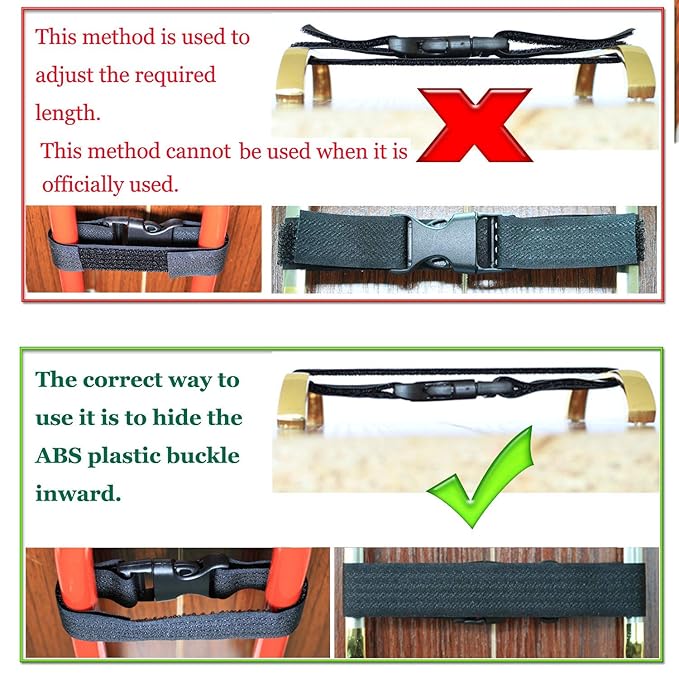 Coosin Baby Safety Locks,Handles Child Safety Locks Simple Installation Home Safety Strap Locks Fit Closed Handle Cabinets,Oven, Double Open The Door Refrigerator, Kitchen Door ect... (8 Pack, Black)