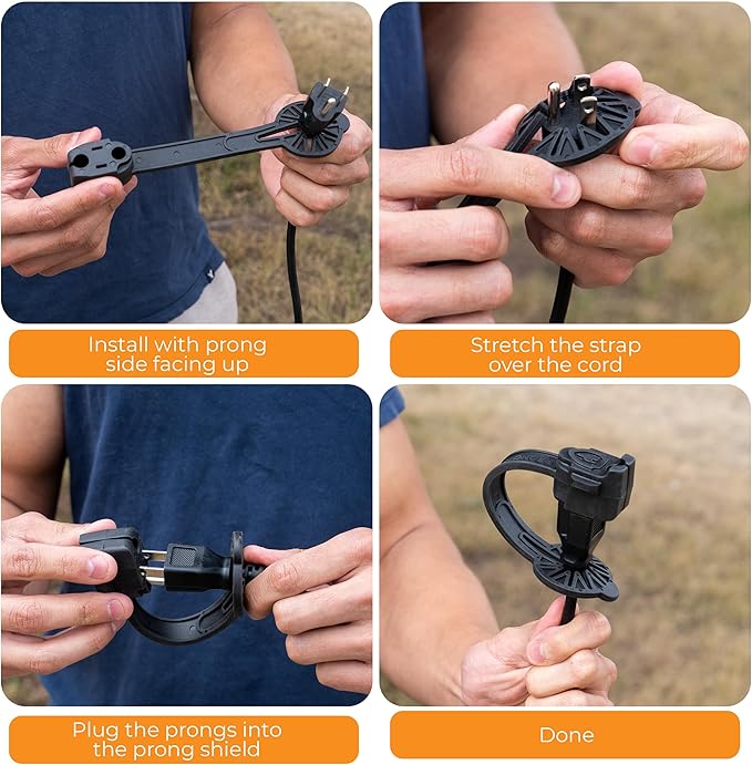 Outdoor Weatherproof Plug Cover - Extension Cord Waterproof Protector Covers for 120v Electric, 3 Prong Male End Weather Proof Exterior Ends Caps for Outside Electrical Plugs (20,Orange)