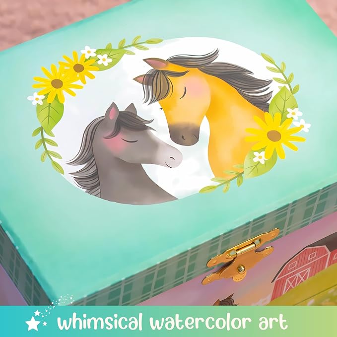 Giggle & Honey® Musical Horse Jewelry Box for Girls | Music Boxes for Little Girls | Toddler Jewelry Box for 4 Year Old Kids | Toys for Toddlers | Birthday Gifts for Kids 5, 6, 7, 8, 9 Years