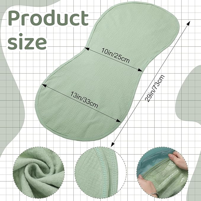 Hahafelt 3 Pcs Changing Pad Liners Fits in Peanut Shape Changing Pad Waterproof Diaper Mats Organic Cotton Peanut Mats are Warm on a Baby's Back, Washable Reusable(Fresh Style,Green)