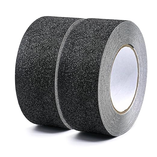 BOMEI PACK Anti Slip Traction Tape,2 Inch x 33 Ft,Heavy Duty Non Slip Tape,Grip Tape for Stairs, Tread Step, Indoor & Outdoor Use,Waterproof Stairs Non Skid Treads (Black)