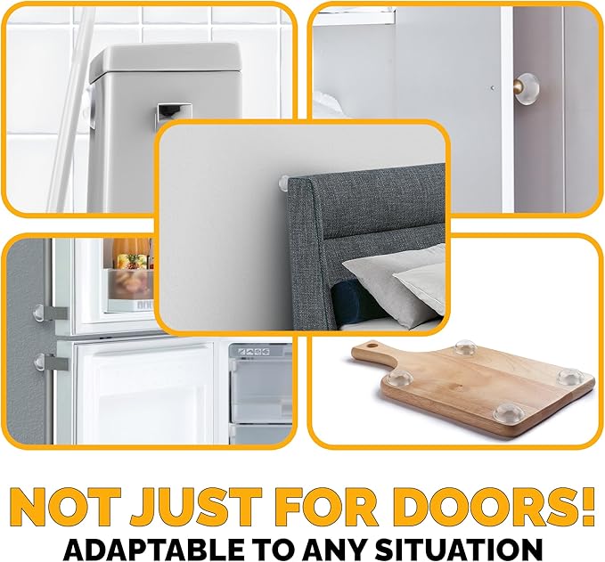 Ducki Door Wall Bumper Protector - Self Adhesive Stopping Shield Prevents Damage & Noise for Knob Handle, Refrigerators, Furniture Home or Office, Shock Absorbing, Discreet, Reusable - 8 Pack Clear