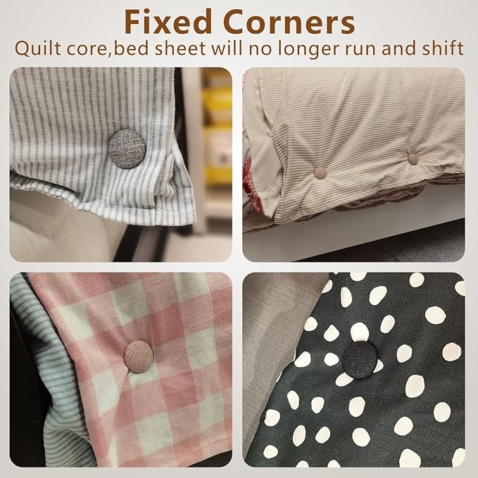 AOUKAR Duvet Clips to Hold Comforter Inside, Non-Slip Duvet Cover Clips Fasteners, Stops Comforter Shifting for Bedding, Quilts, Blankets, 6 Pack