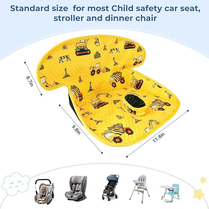 COOLBEBE Infant Car Seat Protector for Potty Training, 2 Pack Dry Waterproof Car Seat Liner Toilet Training for Baby Infant Toddler, Piddle Pads Cover Pad for Strollers & Carseat (Yellow,2PC)