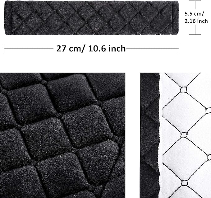 Tatuo 4 Pack Seat Belt Cover Extra Long Seat Belt Pads for Car Soft Comfort Shoulder Strap Covers Harness Pads Helps Protect Your Neck and Shoulder(10.6 Inch,Black)