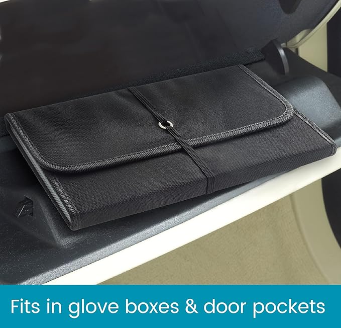 High Road Glove Box Organizer - Insurance and Registration Holder for Car Documents and Paperwork - Expandable Front Seat Organizer with Card Pockets