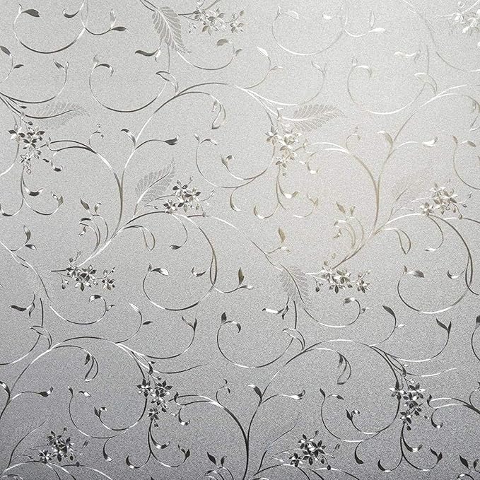 Niviy Static Cling Non-Adhesive Window Film Frosted Glass Film Bathroom Door Glass Decoration Window Film Privacy Covering (35.4"x 118")