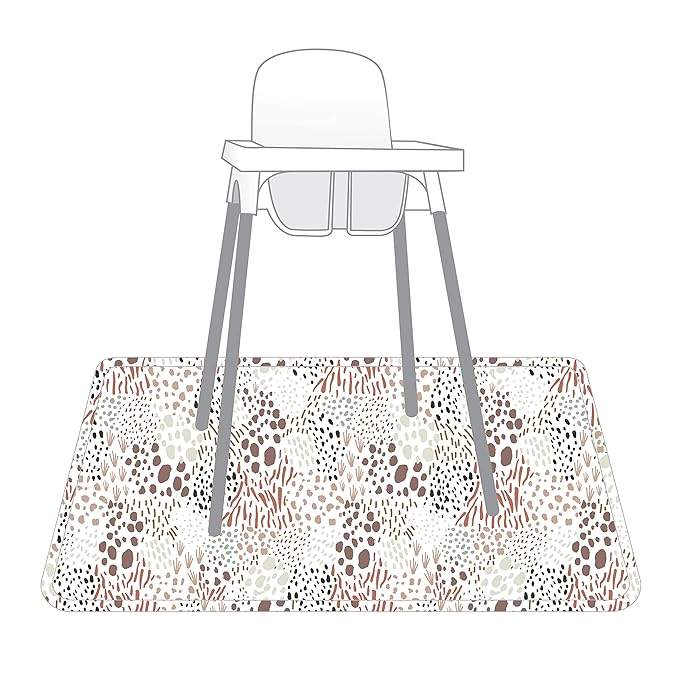BapronBaby Wild Splash Mat - Waterproof Catch-All for Under High Chairs, Floors, Tables, Playtime or Arts & Crafts - Machine Washable - 45" x 45”