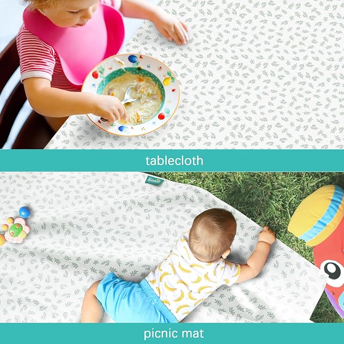 Biloban Baby Splat Mat 2 Pack for Under High Chair & Arts & Crafts & Eating Mess, 46 x 42 Inch Waterproof and Washable Spill Mat, Anti-Slip Floor Protector