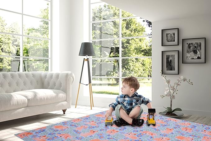 Splat Mat for Under High Chair/Arts/Crafts, Waterproof and Anti-Slip Splash Mat Floor Protector, Washable Highchair Floor Mat, 51 Inch Reusable Messy Mat and Baby Feeding Table Cloth