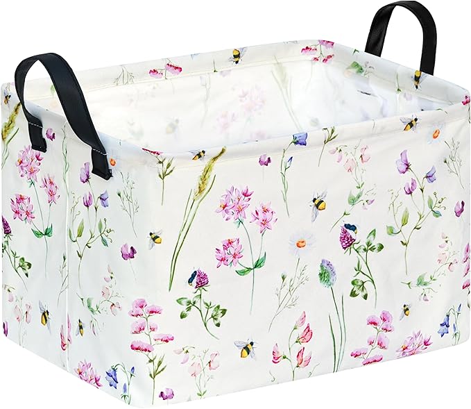 ACMUUNI Rectangle Gift Shelf Nursery Storage Basket Laundry Hamper Storage Box and Bins for Home Clothes with Handles