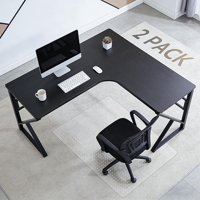 Office Chair Mat for Carpet Floor (2 Pack 36" x 48"), Slip Resistant Heavy Duty Under Desk Protector Carpeted Floors Mats, Rolling Computer Mats with Studs for Home and Office Low Pile Carpets