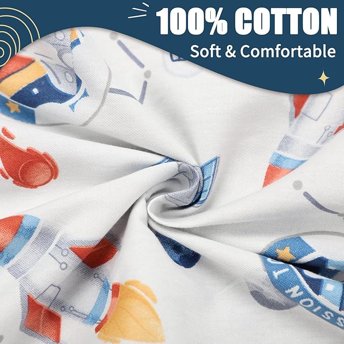 Jundetye Baby Lounger Cover for Boys Girls, Reversible Baby Nest Cover, Adjustable Baby Lounger Replaceable Cover for Infant Newborn, Portable and Machine Washable, Cotton Blue Rocket Cover Only