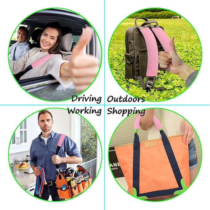 Car Seat Belt Cover Pad, 5 Pack, Seatbelt Covers for Car Accessories, Soft Material, Car Seat Strap Pads, Pink 10.63 inches, Applicable for All Vehicles, Comfort for Neck Shoulders (5-Pink)