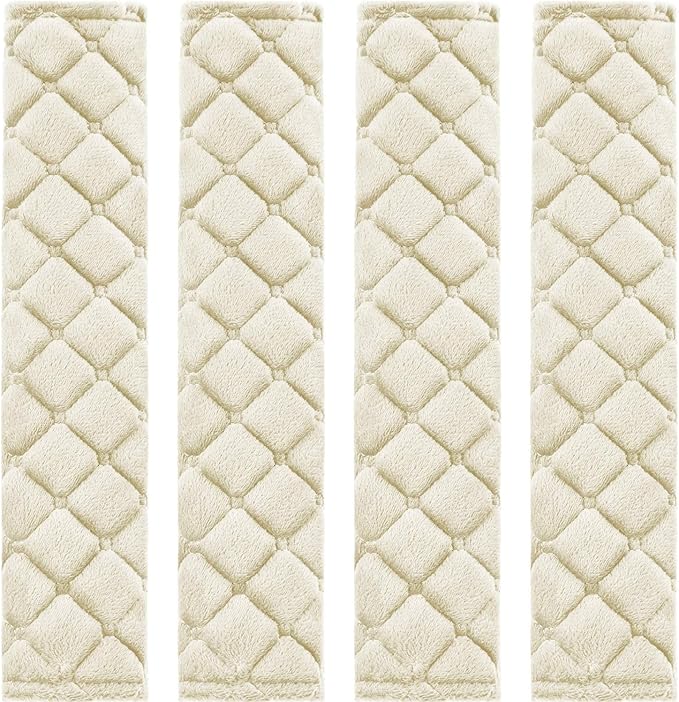 Tatuo 4 Pack Seat Belt Cover Extra Long Seat Belt Pads for Car Soft Comfort Shoulder Strap Covers Harness Pads Helps Protect Your Neck and Shoulder(10.6 Inch,Beige)