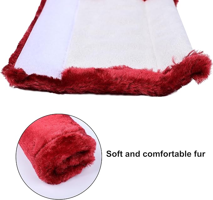 MOONET 2 Packs Car Seatbelt Covers Shoulder Pad for More Comfortable Driving, Universal Seat Belt Cover for Handbag Camera Backpack Straps, Soft Faux Sheepskin Wool Seat Belt Cushion (Claret)