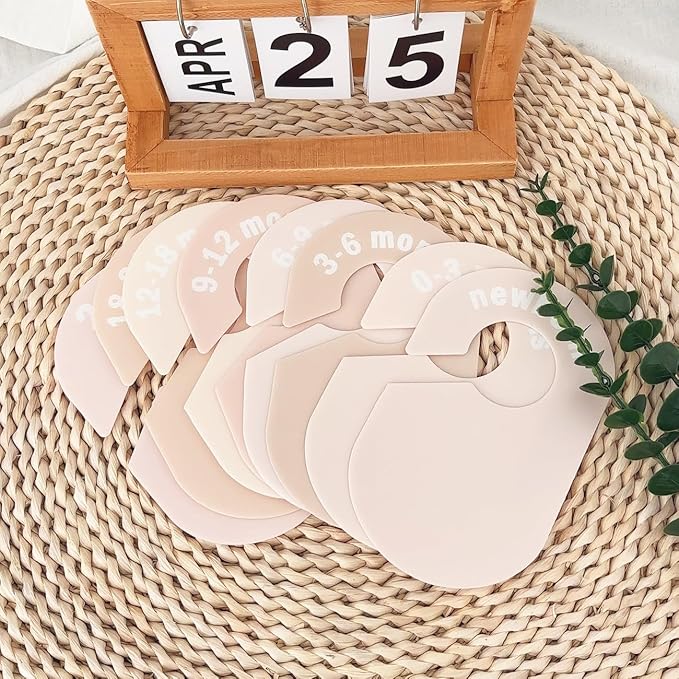 cephira baby closet dividers-double sided clothes organizer for newborn to 24 months size closthes neutral closet organizer for baby girl boy， baby clothes dividers for closet for nursery room decor