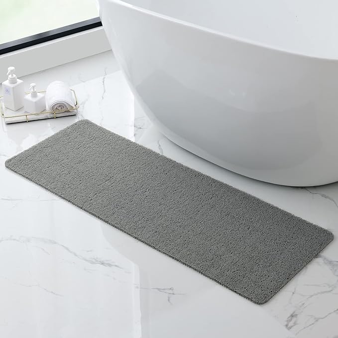 Non-Slip Bathtub Mat, 17x47 Inch Shower Mats for Bath Tub, PVC Loofah Bathroom Mats for Wet Areas, Quick Drying