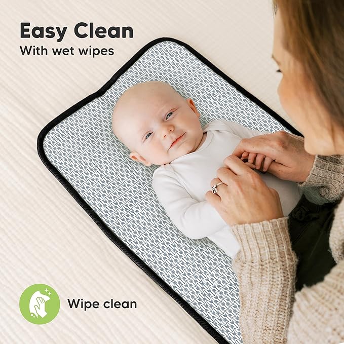 KeaBabies Portable Diaper Changing Pad, Easy Wipe Clean - Foldable Waterproof Baby Changing Mat for Diaper Bag, Compact, Lightweight, 25x13 Newborn, Infant, Baby Changer Travel Essential (Pets & Paws)