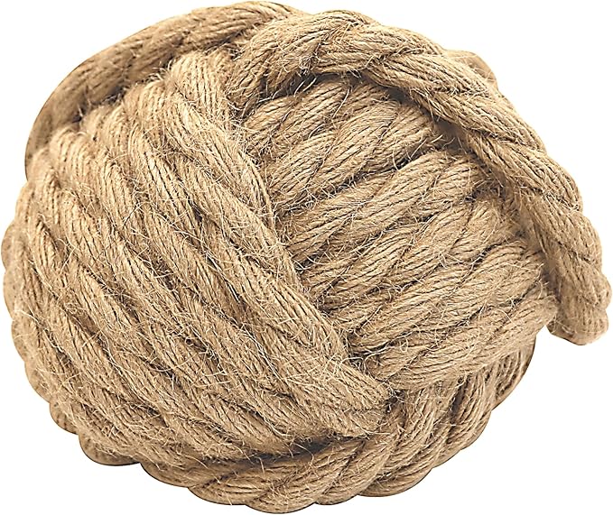 Creative Co-Op Nautical Rope Knot Decorative Cotton Door Stop, Natural
