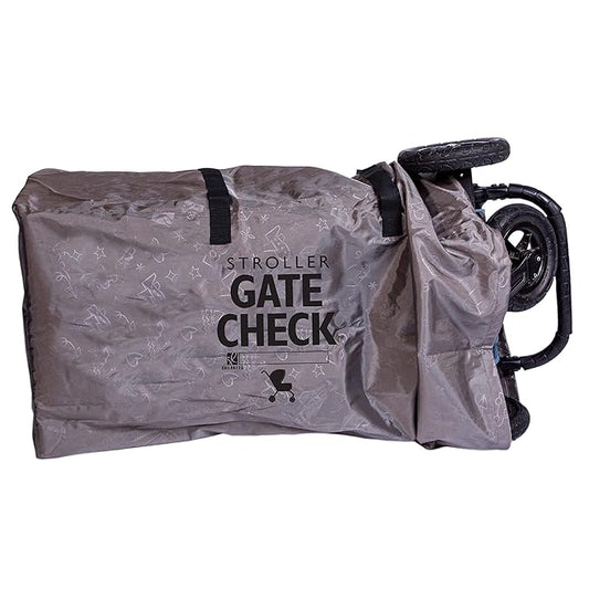 J.L. Childress Gate Check Bag for Single & Double Strollers - Travel Bag for Airplane, Fits Most Standard Baby Strollers, Airport Accessories for Gate Check, Flying Essentials - Deluxe, Grey
