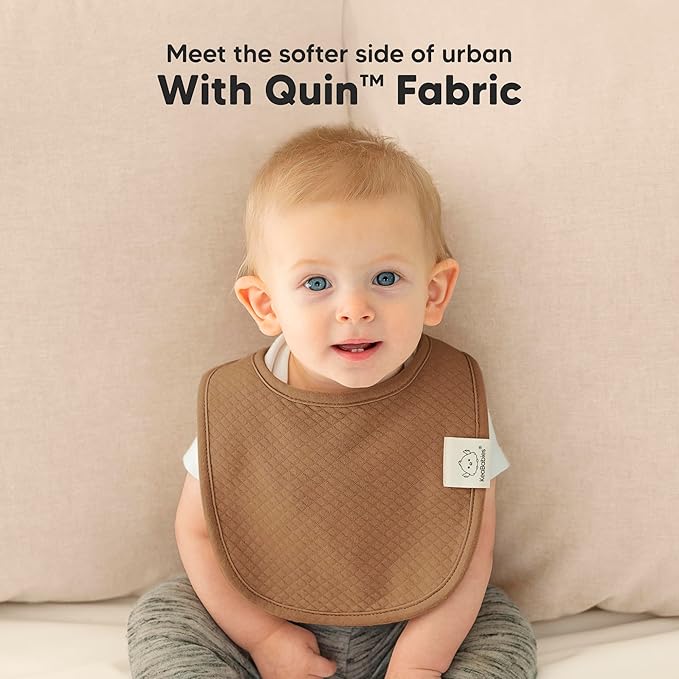 KeaBabies 8-Pack Organic Baby Bibs for Girls, Boys - Quilted Cotton Cloth Baby Drool Bibs for Drooling and Teething Toddler, Newborn, Infant, Soft & Super Absorbent (Driftwood)