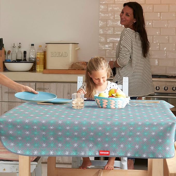 Extra Large Splat Mat 54”x 72” Waterproof Non Slip Floor Splash Mat for Under High Chair, Messy Mat and Table Cloth, Flower