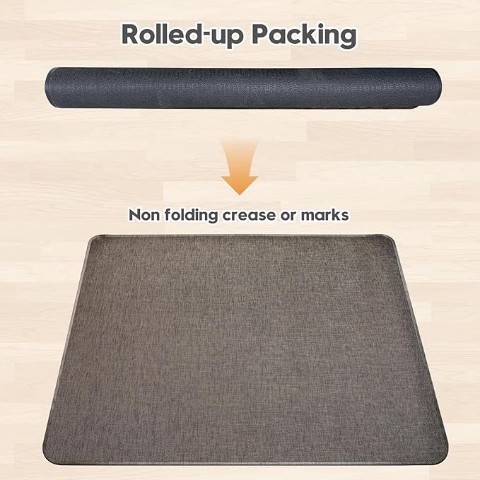 Sycoodeal Office Chair Mat for Hardwood & Tile Floor,Computer Gaming Chair Mat for Rolling Chairs Non-Curve, Anti-Slip, Heavy Duty Floor Protector for Home Office,Dark Coffee (40" x 55")