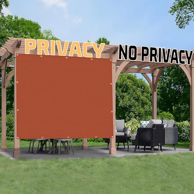 SUNNY GUARD Shade Cloth Custom Size 8x12 FT Sun Shade Screen Fabric Shade Cover Tarp with Grommets for Pergola Backyard Garden, Terra(We Customized)