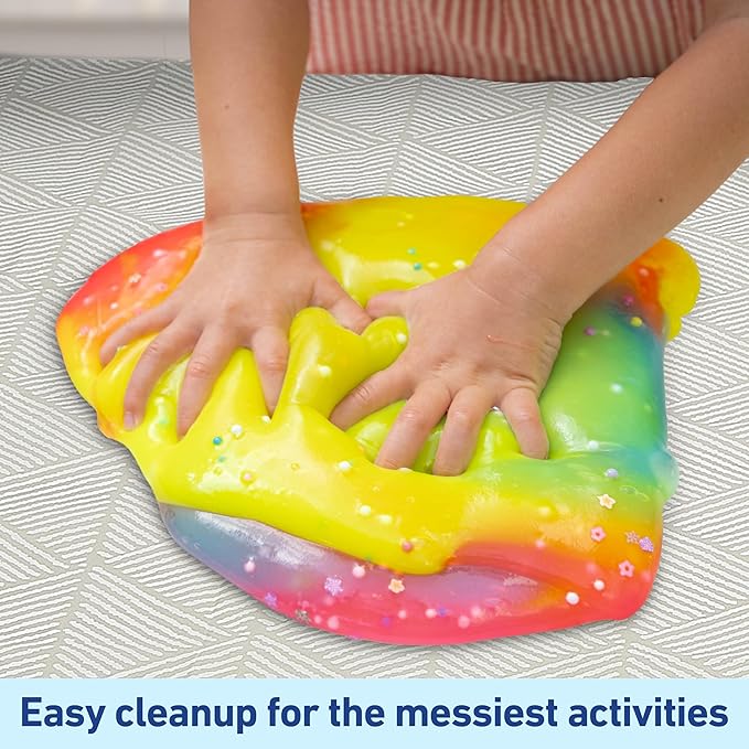 Graco Baby Disposable Splat Mats – 60 Count (6 Designs, 10 of Each), 47" x 40", Biodegradable Floor Protector for Mealtime, Under High Chair, Home & Restaurant Use