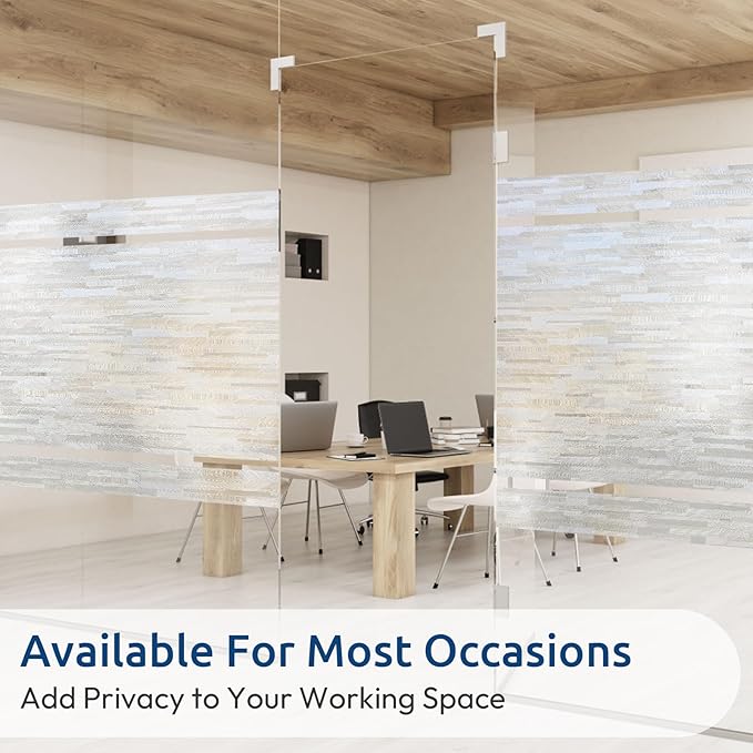 rabbitgoo Window Privacy Film, No Glue Frosted Glass Film, Static Cling UV Blocking Non Adhesive Reusable Heat Control Window Vinyl Clings for Home, Office, Frosted Silk, 17.5 x 118.1 Inches