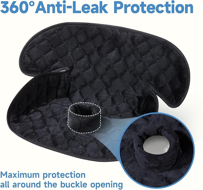 2 Pack Car Potty Training Seat Protector, Waterproof Toddler Car Seat Potty Training Cover, Piddle Pads & Liners for Baby Stroller, Booster & Travel,Non-Slip Pee Protector for Carseat (Black)