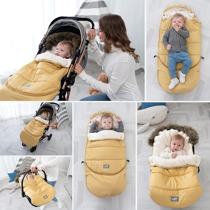 LAT Baby Warm Bunting Bag Universal,Extended and Removable,Stroller Sleeping Bag Cold Weather,Waterproof Toddler Footmuff