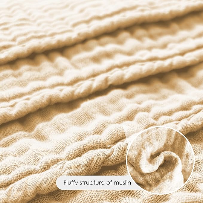 Baby Washcloths -100% Cotton Muslin Soft Baby Bath Wash Cloths and Absorbent Baby Wipes for Newborns Kids Girls and Boys - 12 Pack, 12x12 Inches - Brown
