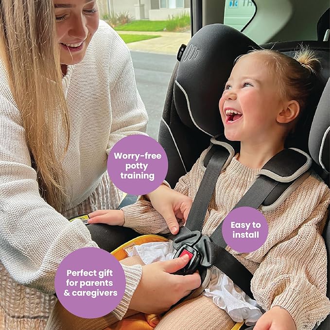 THINK GOOD TOTS Pink Piddle Pad 2-Pack – Waterproof Car Seat & Stroller Protector for Potty Training Toddlers & Babies, Machine Washable, Anti-Slip Backing, Universal Fit