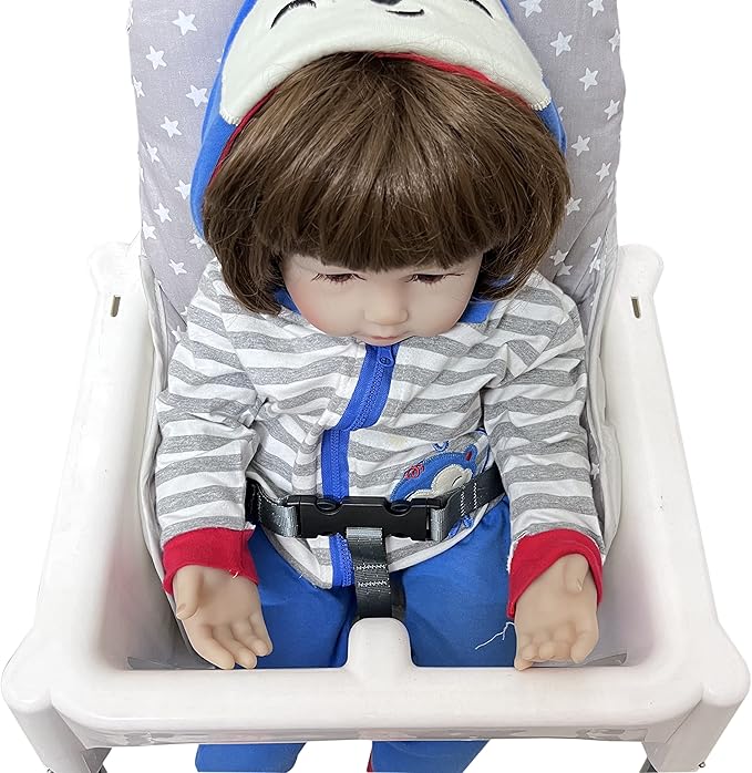 ZARPMA Cotton Seat Covers Compatible for IKEA Antilop Highchair,Cotton Surface and Cotton Padded Foldable Baby Highchair Cover for Child Chair Cushion(Grey Star)