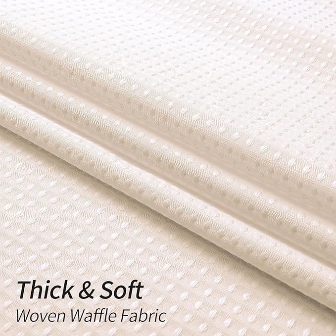 MitoVilla Pink Waffle Fabric Shower Curtain, Heavy Waffle Weave Textured Shower Curtains for Modern Luxury Bathroom Decor, Weighted Hotel Spa Shower Curtain, 72 x 72, Blush Pink