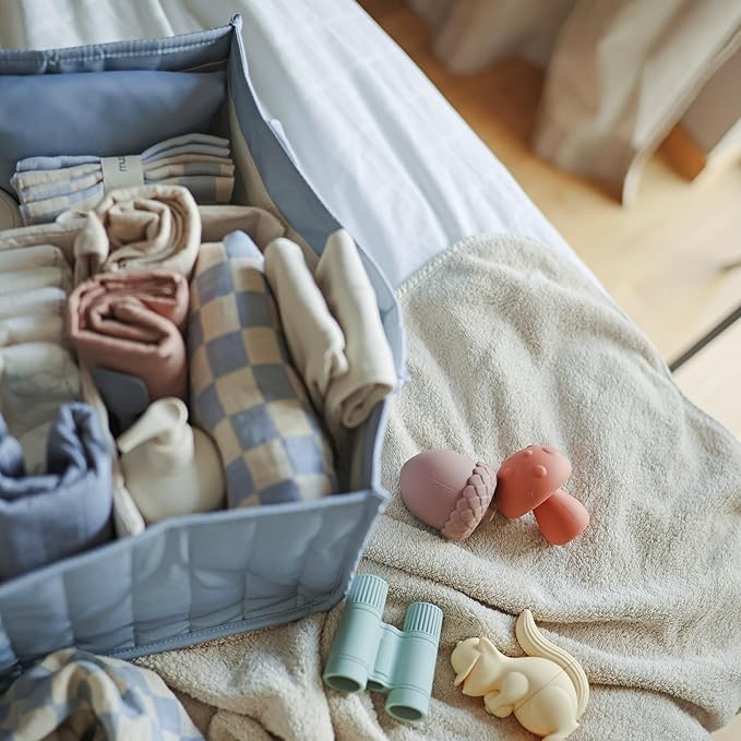 mushie Baby Diaper Caddy | Newborn Essentials Organizer for Diaper Changing Station (Ivory)