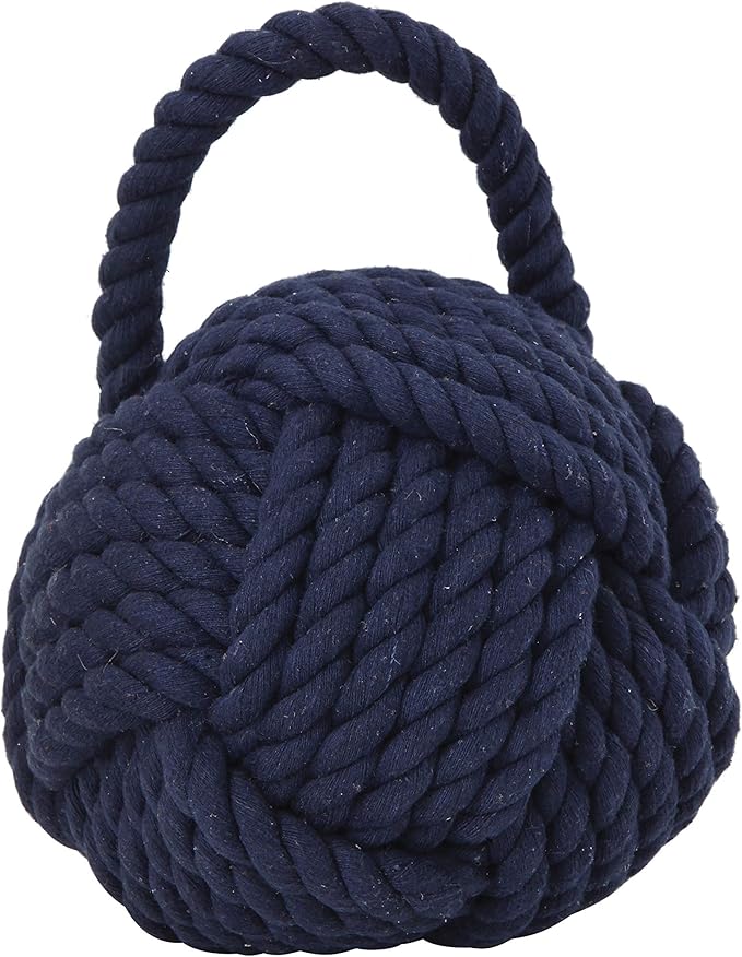 Blue Rope Knot Cotton Door Stop