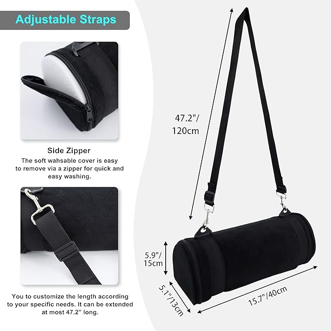 kalnweis Car Seat Foot Rest,Car Seat Foot Rest for Kids-Booster Seat Foot Rest-Convenient Car Accessories for Kids - Supportive Car Seat Pillow for Toddlers - Long Adjustable Strap (Black)