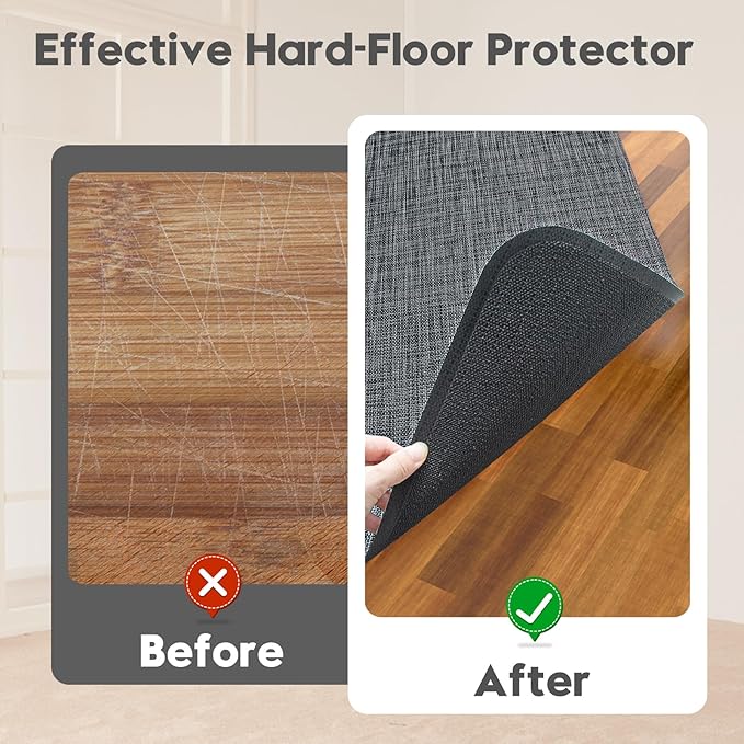 Wansimoo Office Chair Mat for Hardwood and Tile Floor, 36"x48" Floor Mat, Heavy Duty Computer Gaming Chair Mat, Anti-Slip, Non- Curve, Desk Chair Mat, Floor Protector for Home Office(Black)