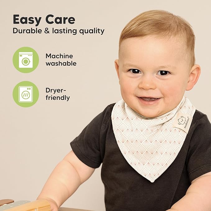 KeaBabies 10-Pack Organic Baby Bandana Bibs for Girls - Super Absorbent Triangle Baby Bibs for Drooling and Teething Infant, 100% Cotton Extra Soft for Newborn, Infant 0-36 Months (Prism)