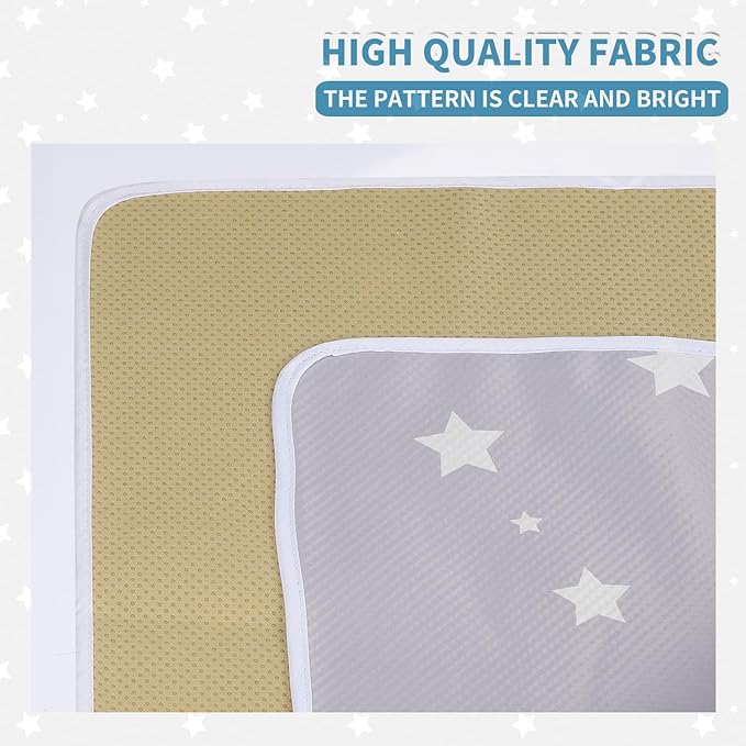 High Chair Splash pad, 51" 51 Non-Slip Waterproof Multi-Purpose Splash pad, Washable Splash pad for high Chair Floor Protection Table Cloth Portable Early Education Picnic Play mat (Star)