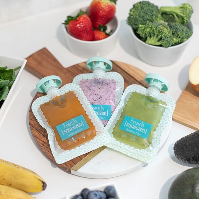 Infantino Squeeze Station for Homemade Baby Food,Pouch Filling Station for Puree Food-for Babies and Toddlers,Dishwasher Safe and BPA-Free,(Pack of 6)