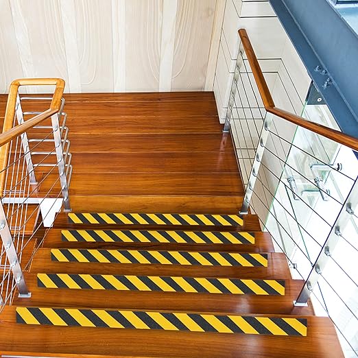 COSIMIXO 2" x 35Ft Yellow & Black Heavy Duty Anti Slip Tape for Stairs Outdoor/Indoor Waterproof Grip Tape Safety Non Skid Roll for Stair Steps Traction Tread Staircases Anti-Slip Strips