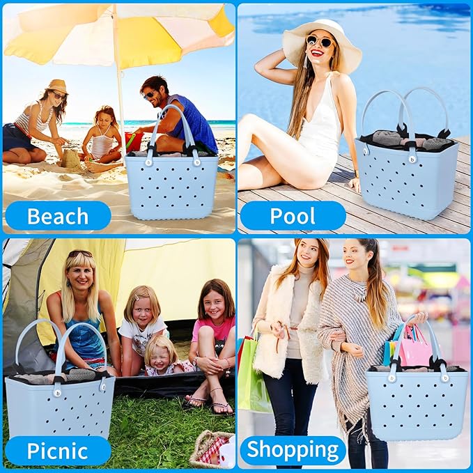 Dry and wet separation,Beach Bags Organizer Insert Compatible with Original XL Bogg Bag,Lightweight Mesh Divider Pouch Insert for Bogg Bag Accessories, 18" x 8.3" x 12.2" Beach Tote Bags