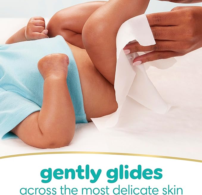 Pampers Sensitive Baby Wipes, Clinically Proven, Fragrance Free, Unscented, Water Based, Hypoallergenic, Multi-Use, Hand Wipes 336 Wipes Total (6X Flip-Top Packs) [Packaging May Vary]