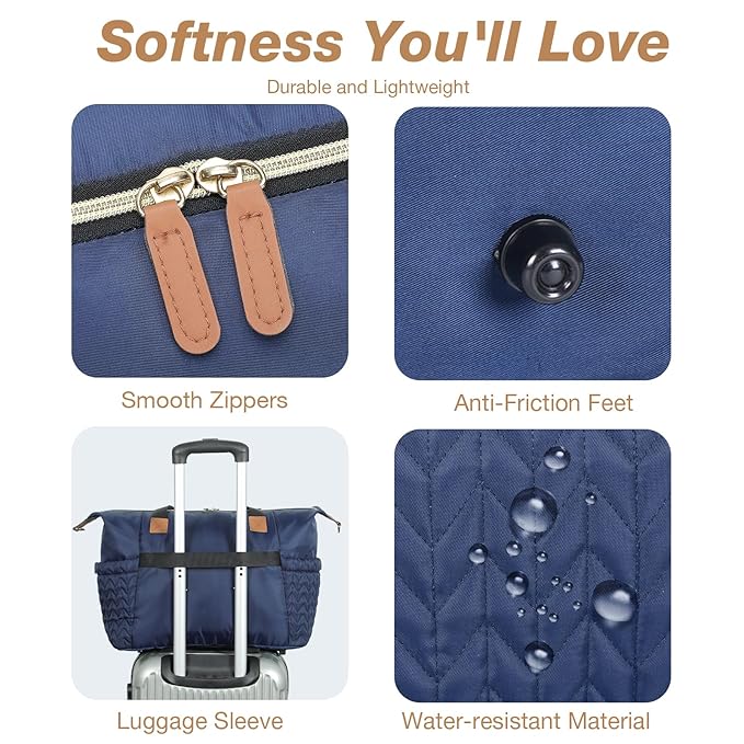 Tonyeee Diaper Bag Tote, Large Baby Diaper Bags Waterproof, Hospital Bag for Labor Delivery with Pacifier Case, Changing Pad, Shoulder Strap, Dark Blue