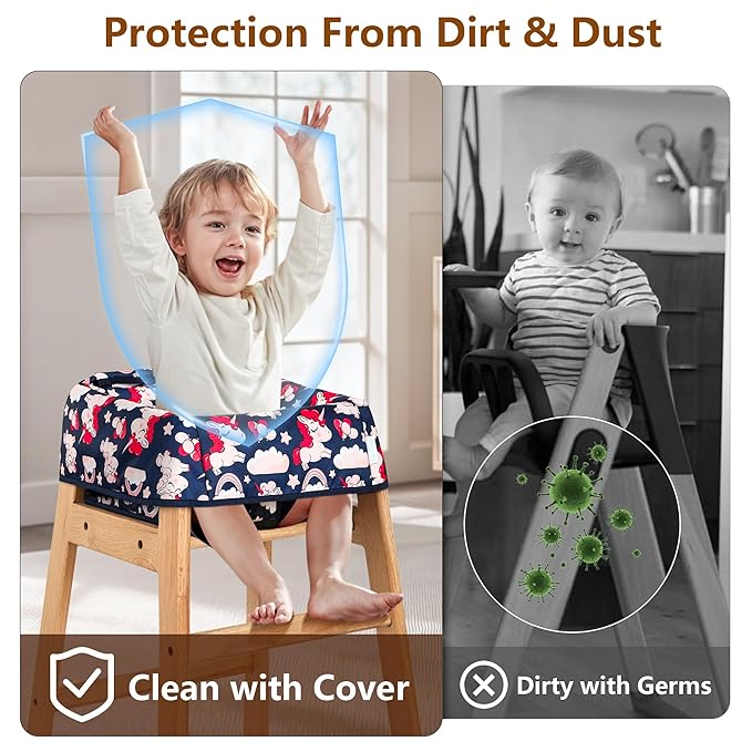 High Chair Cover for Baby Restaurant: Sprouterie Baby High Chair Covers for Restaurant Highchair with Safety Harness Stain and Slip Resistant Waterproof Portable for Outdoor Indoor Eating (undefined)